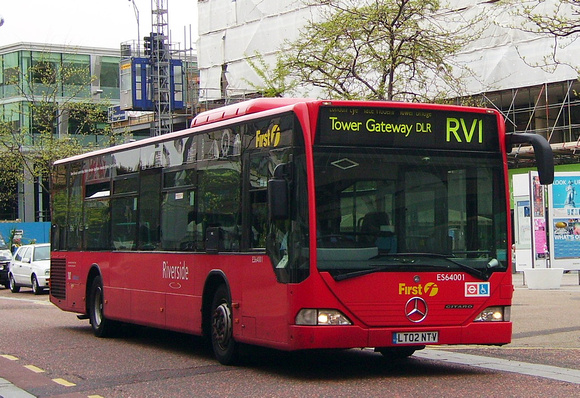 Route RV1, First London, ES64001, LT02NTV, Waterloo