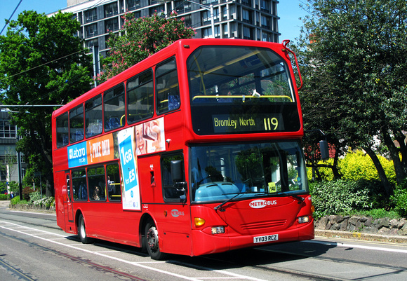 Route 119, Metrobus 444, YV03RCZ, Croydon