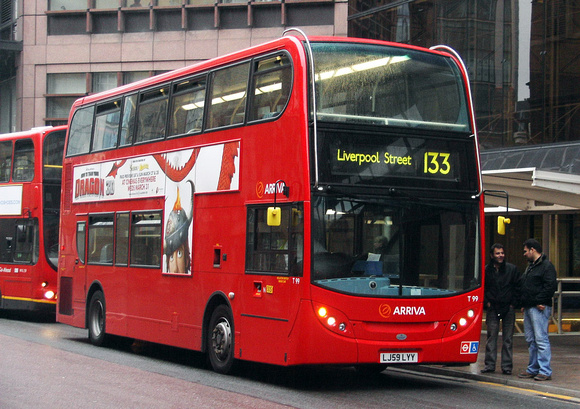 Route 133, Arriva London, T99, LJ59LYY, Liverpool Street Stn