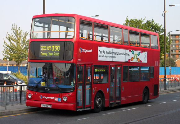Route 330, Stagecoach London 17779, LX03BVR, Canning Town