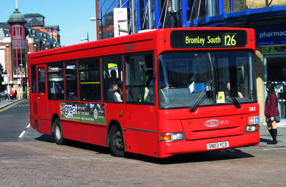 Route 126, Metrobus 283, SN03YCD, Bromley
