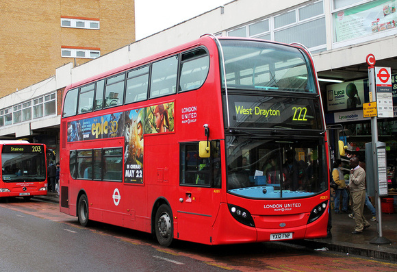 Route 222, London United RATP, ADE9, YX12FNP, Hounslow