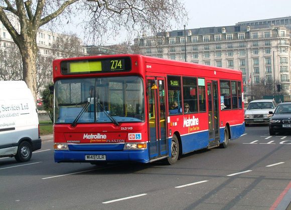 Route 274, Metroline, DLD149, W149ULR, Marble Arch