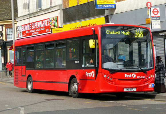 Route 368, First London, DML44174, YX11AFU, Barking