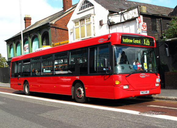 Route X26, Metrobus 538, YN03WRJ, Croydon
