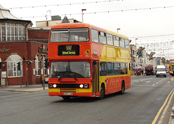 Route 597, Blackpool Transport 411, D367JJD, Blackpool