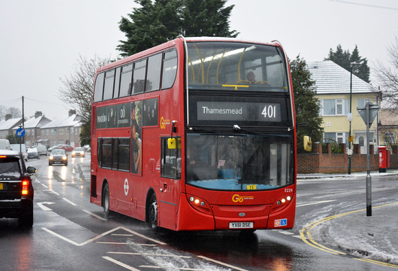 Route 401, Go Ahead London, E229, YX61DSE, Bexleyheath