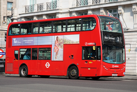 Route 2, Arriva London, T154, LJ60AWC, Marble Arch