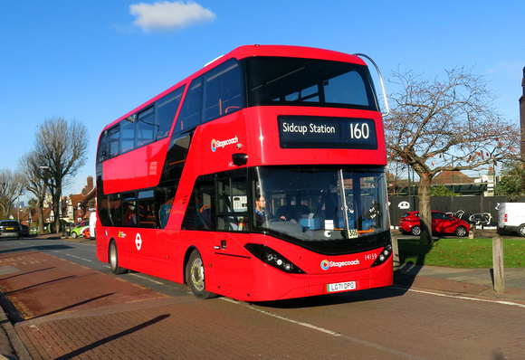 Route 160, Stagecoach London 14159, LG71DPO, Middle Park