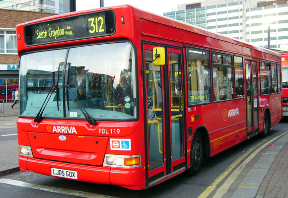 Route 312, Arriva London, PDL119, LJ05GOX, Croydon