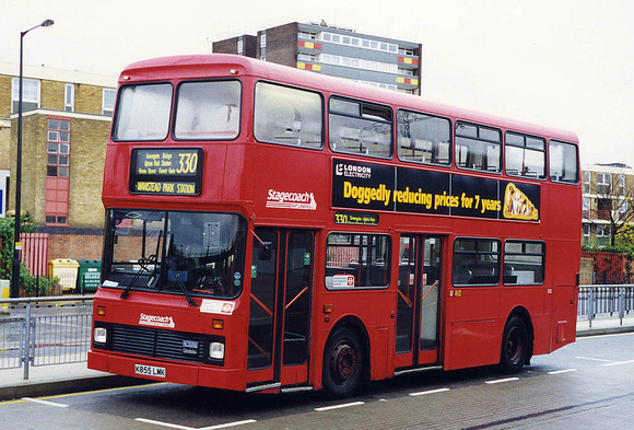 Route 330, Stagecoach London, S55, K855LMK, Canning Town