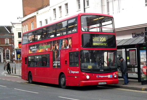 Route 208, Stagecoach London 17335, X335NNO, Bromley