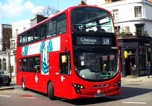 Route 328, Tower Transit, WN350001, LK58EDO, Notting Hill Gate