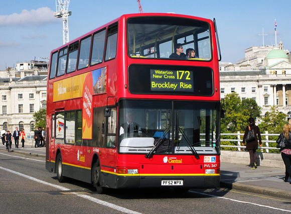 Route 172, London Central, PVL347, PF52WPX, Waterloo