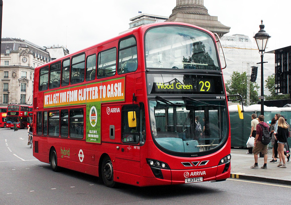 Route 29, Arriva London, HV110, LJ13FCL, Trafalgar Square