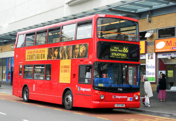 Route 86, Stagecoach London 17986, LX53KBK, Ilford