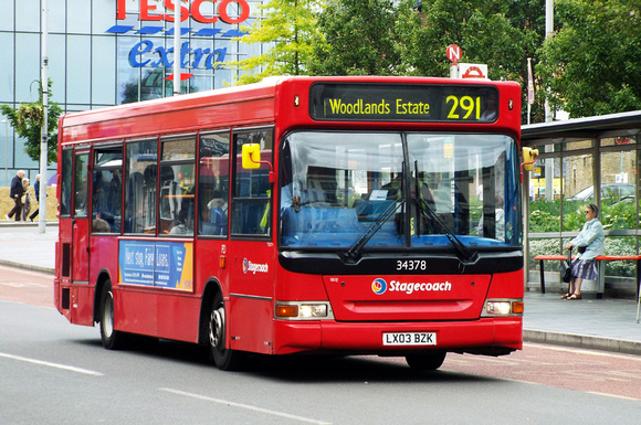 Route 291, Stagecoach London 34378, LX03BZK, Woolwich