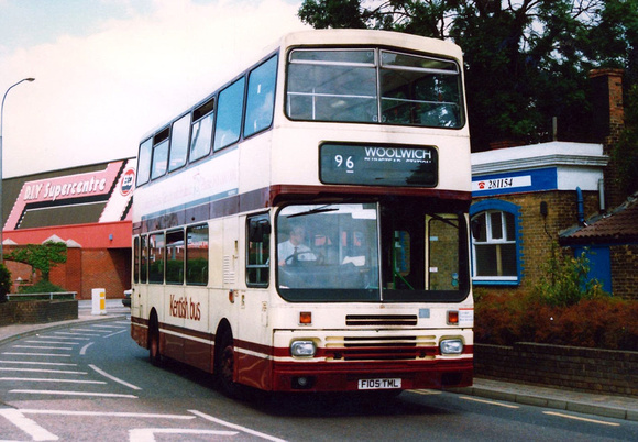 Route 96, Kentish Bus 105, F105TML, Dartford