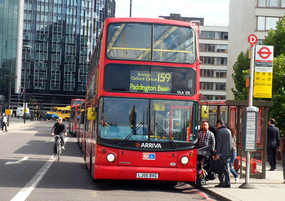 Route 159, Arriva London, VLA175, LJ55BVG, Westminster Bridge