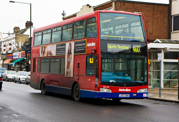 Route 460, Metroline, SEL749, LK07BBN, Finchley