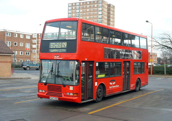 Route 129, East Thames Buses 347, P347ROO, Becontree Heath