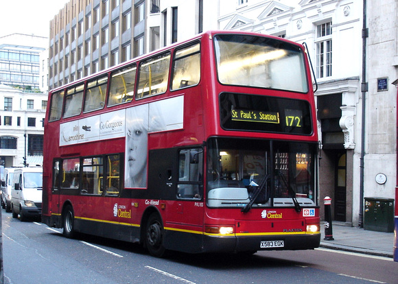 Route 172, London Central, PVL183, X583EGK, Ludgate Hill