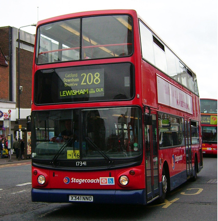 Route 208, Stagecoach London 17341, X341NNO, Bromley