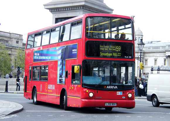 Route 159, Arriva London, VLA159, LJ55BSX, Trafalgar Square