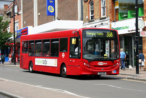 Route 358, Metrobus 759, YX13AHG, Bromley