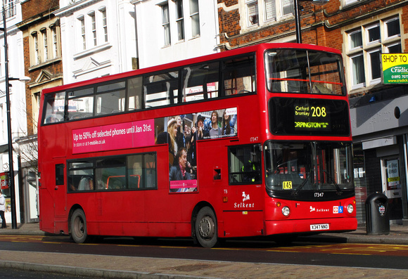 Route 208, Selkent ELBG 17347, X347NNO, Bromley