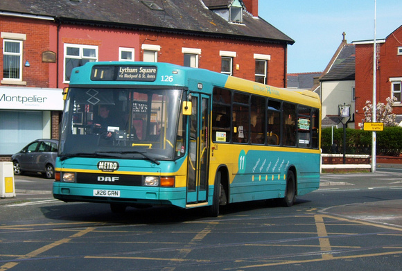 Route 11, Blackpool Transport 126, J126GRN, Cleveleys