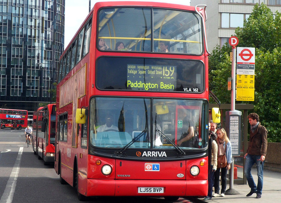 Route 159, Arriva London, VLA162, LJ55BVP, Westminster Bridge
