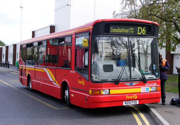 Route D6, First London, DML41407, RG51FXD, Crossharbour