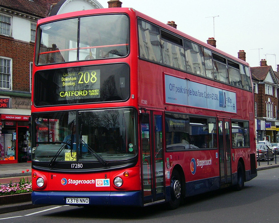 Route 208, Stagecoach London 17280, X378NNO, Orpington