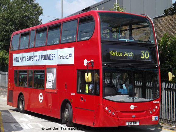 Route 30, Tower Transit, DN33617, SN11BNB, Hackney Wick