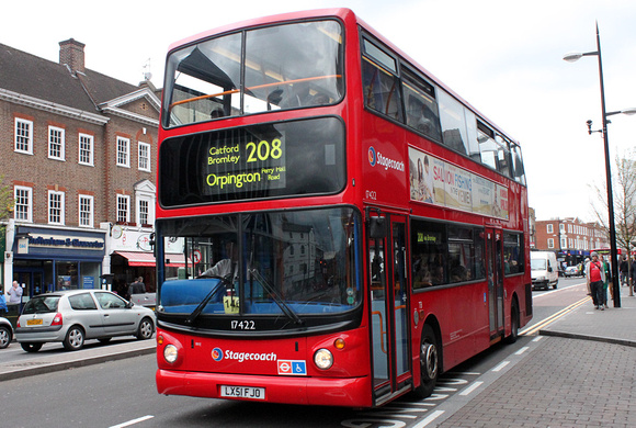 Route 208, Stagecoach London 17422, LX51FJO, Bromley South