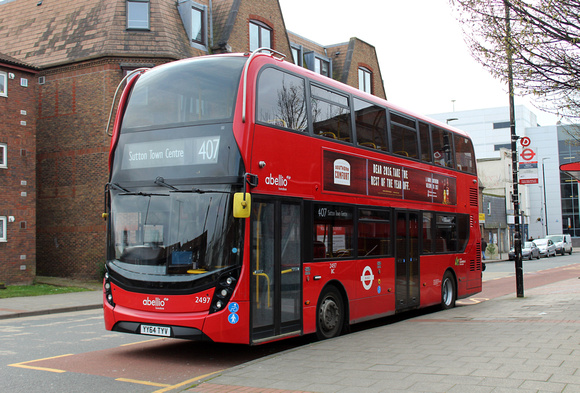 Route 407, Abellio London 2497, YY64TYV, Sutton