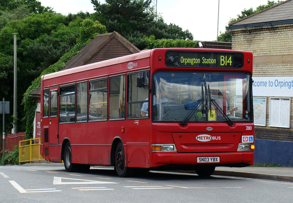 Route B14, Metrobus 280, SN03YBX, Orpington