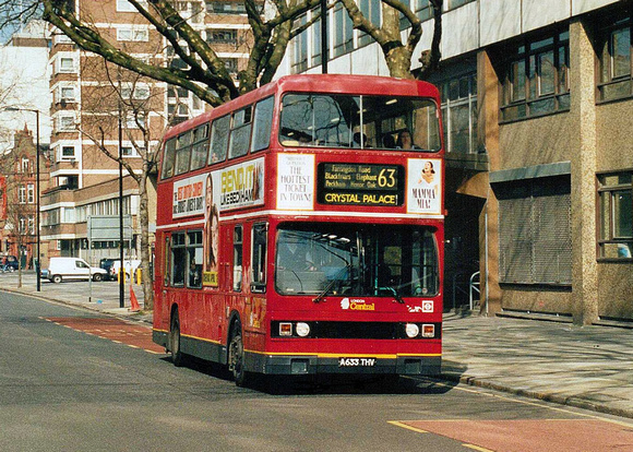 Route 63, London Central, T1033, A633THV, Blackfriars Road