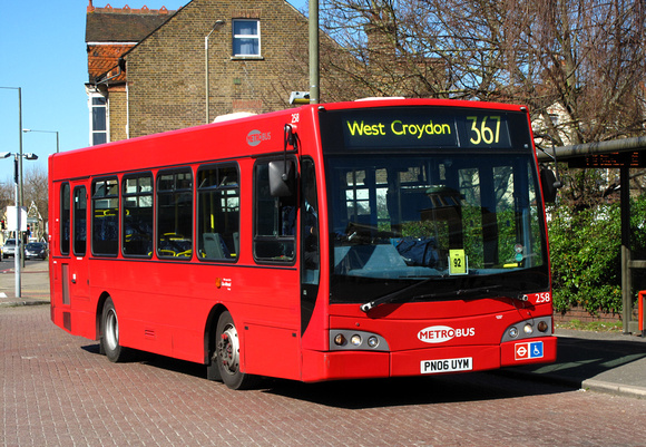 Route 367, Metrobus 258, PN06UYM, Bromley