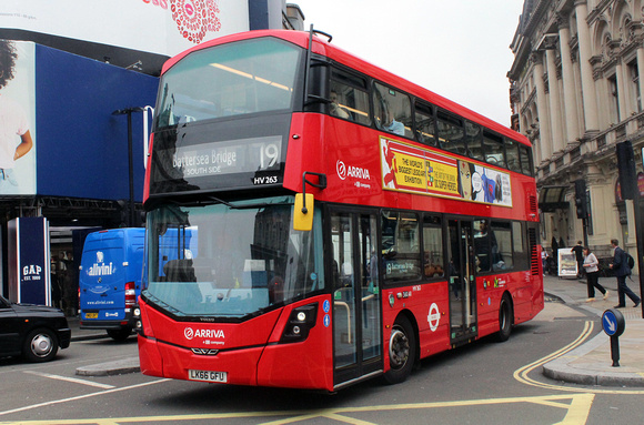 Route 19, Arriva London, HV263, LK66GFU, Piccadilly Circus