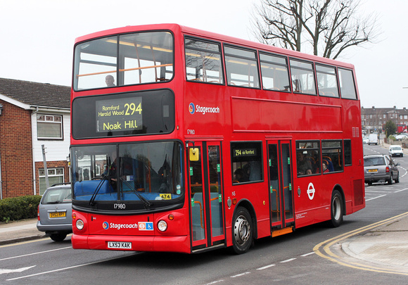 Route 294, Stagecoach London 17980, LX53KAK, Collier Row