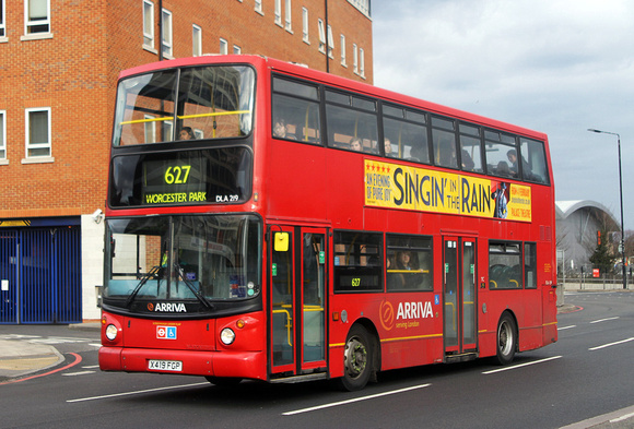 Route 627, Arriva London, DLA219, X419FGP, Sutton