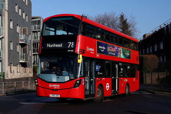 Route 78, Arriva London, HV232, LK66GBO, Peckham
