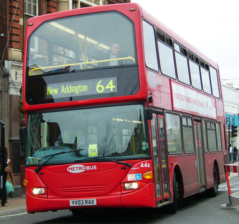 Route 64, Metrobus 446, YV03RAX, Croydon