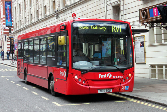 Route RV1, First London, DML44162, YX10BGU, Covent Garden
