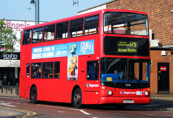 Route 175, Stagecoach London 17578, LV52HFL, Romford