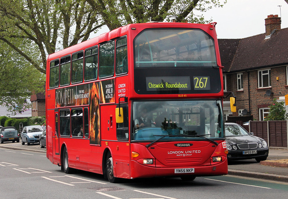 Route 267, London United RATP, SLE45, YN55NKP, Syon Lane