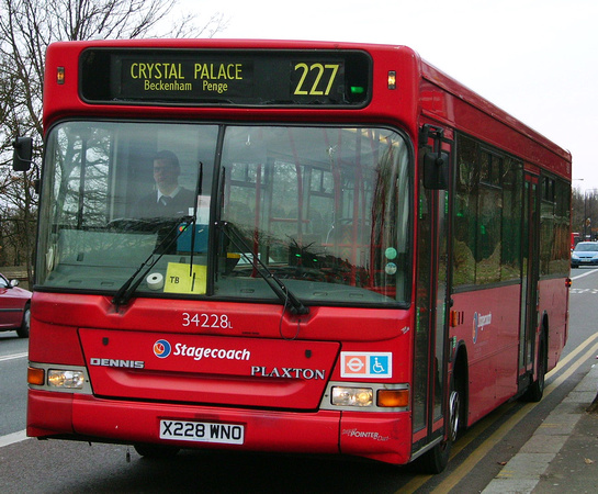 Route 227, Stagecoach London 34228, X228WNO, Crystal Palace