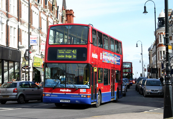 Route 43, Metroline, TPL252, LN51KYH, Muswell Hill